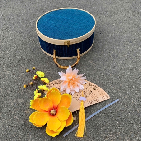 Hộp tre tròn trang trí Tết - Hộp tre làm quà tặng sang trọng