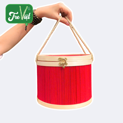 Hộp mành tre tròn nhiều màu đựng quà tặng - Giỏ đựng quà đẹp
