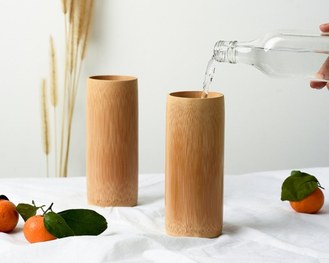 Ly tre đẹp - Cốc uống nước bằng tre cao 18cm - Bamboo Cup