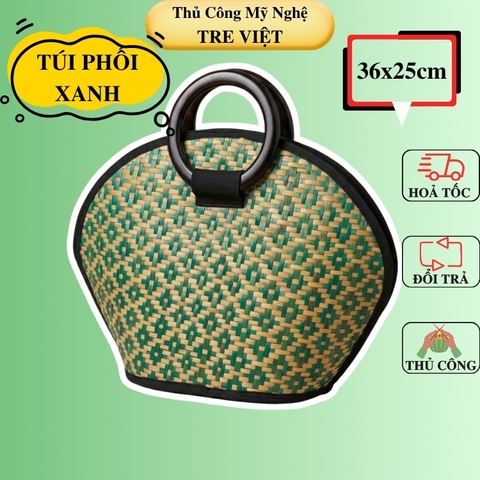 Túi xách quai gỗ nhỏ phối màu đẹp