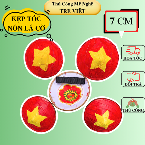 KẸP TÓC Nón lá cờ mini cực xinh xắn - Kẹp tóc nón lá dễ thương làm quà tặng