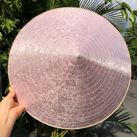 (16 vòng - 42cm )Nón lá LỤA đẹp - Nón lụa 2 lớp dày chắc chắn dùng che nắng/ chụp ảnh (có sẵn dây nón)