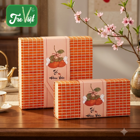 Hộp bánh trung thu bằng mành tre - Hộp mành đựng quà tặng