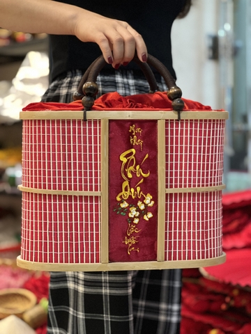 Hộp đựng quà Tết cao cấp - Giỏ mành tre cao cấp đựng quà tặng
