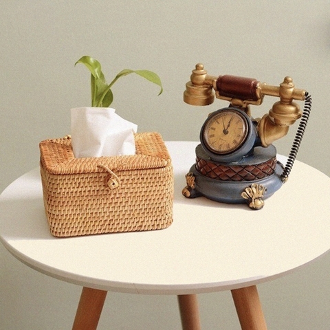 Hộp khăn giấy mây chữ nhật - RATTAN TISSUE BOX