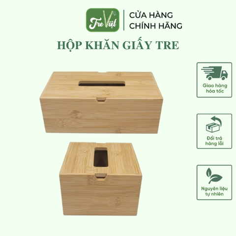 Hộp Đựng Khăn Giấy bằng Tre Decor Trang Trí Bàn Ăn - Bamboo Tissue Box