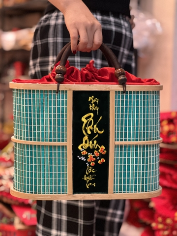 Hộp đựng quà Tết cao cấp - Giỏ mành tre cao cấp đựng quà tặng