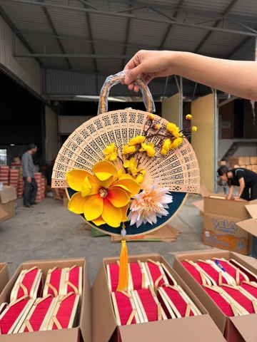 Hộp tre tròn trang trí Tết - Hộp tre làm quà tặng sang trọng