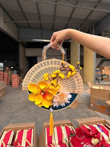 Hộp tre tròn trang trí Tết - Hộp tre làm quà tặng sang trọng