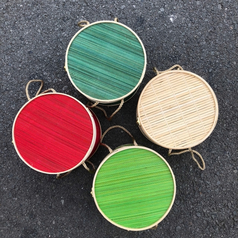 Hộp mành tre tròn nhiều màu đựng quà tặng - Giỏ đựng quà đẹp