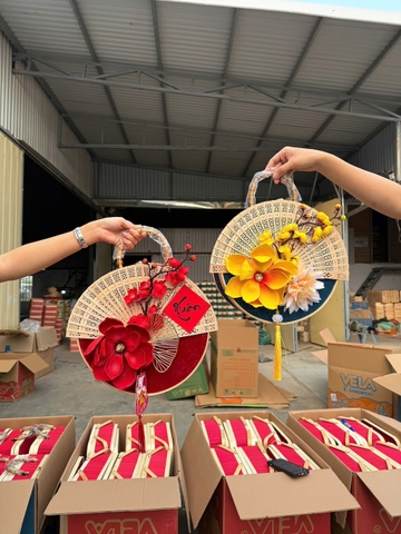 Hộp tre tròn trang trí Tết - Hộp tre làm quà tặng sang trọng