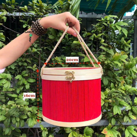 Hộp mành tre tròn nhiều màu đựng quà tặng - Giỏ đựng quà đẹp