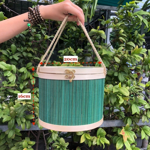 Hộp mành tre tròn nhiều màu đựng quà tặng - Giỏ đựng quà đẹp