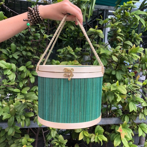 Hộp mành tre tròn nhiều màu đựng quà tặng - Giỏ đựng quà đẹp