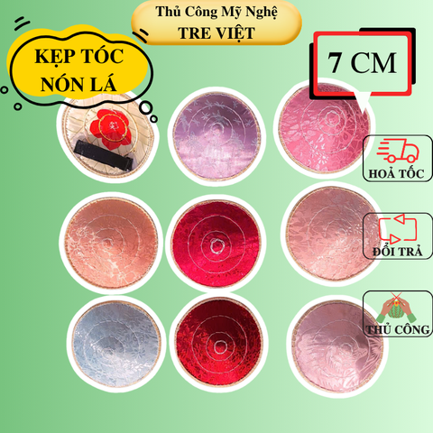 KẸP TÓC Nón lá LỤA mini cực xinh xắn - Kẹp tóc nón lá dễ thương làm quà tặng