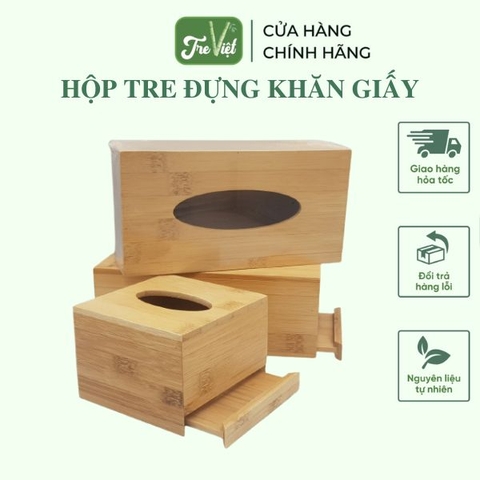 Hộp Đựng Khăn Giấy bằng Tre Decor Trang Trí Bàn Ăn - Bamboo Tissue Box