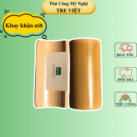 Khay tre đựng khăn ướt cho nhà hàng/ khách sạn - Khay đựng namecard