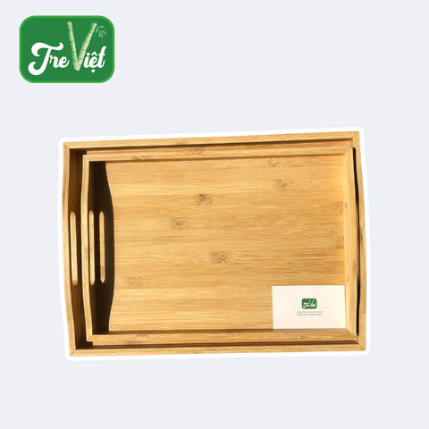 Khay Tre Đựng Trà Đựng Đồ Ăn Có Tay Cầm - Bamboo Tray