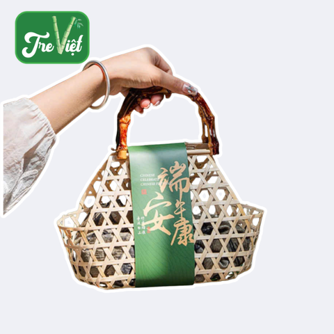 Làn Tre quai Trúc  - Giỏ Tre Đựng Quà Tết - Lẵng Quà Tết