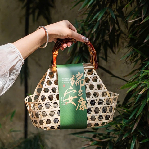 Làn Tre quai Trúc  - Giỏ Tre Đựng Quà Tết - Lẵng Quà Tết