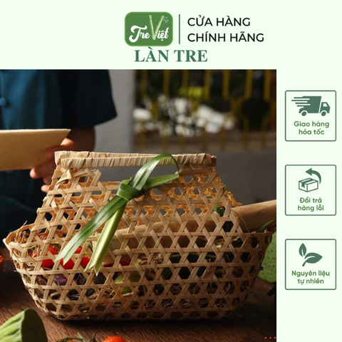 Làn Tre quai cầm to  - Giỏ Tre Đựng Quà Tết - Lẵng Quà Tết