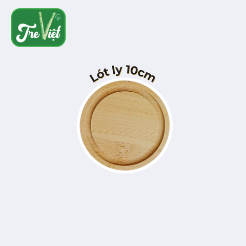 Lót ly tròn có rãnh - Lót ly bằng tre D9cm - Bamboo Coaster