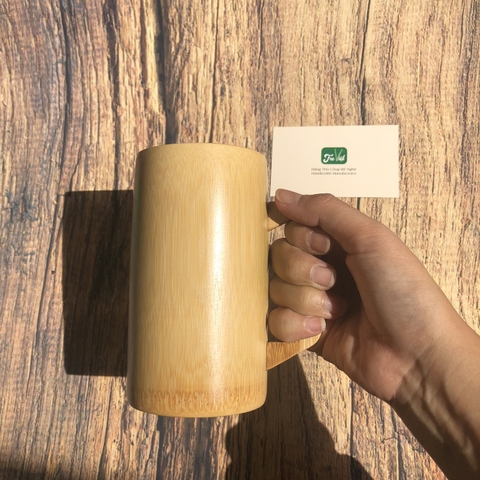 Ly tre có tay cầm - Bamboo cup with handle