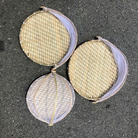 Mẹt Cật Tre Lồng Bàn/ Mẹt Lồng Bàn Đậy Đồ Ăn Tránh Bụi/ Ruồi Muỗi - Bamboo Food Storage Tray With Cover