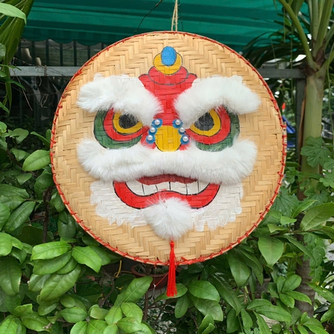Mẹt LÂN trang trí Tết/ Trung Thu - Mẹt vẽ hình Đầu Lân