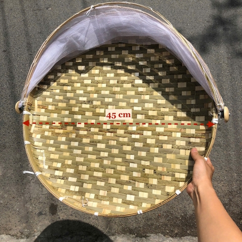 Mẹt Cật Tre Lồng Bàn/ Mẹt Lồng Bàn Đậy Đồ Ăn Tránh Bụi/ Ruồi Muỗi - Bamboo Food Storage Tray With Cover