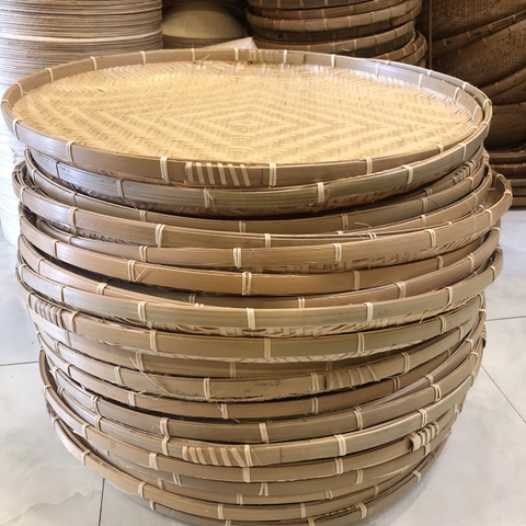 Mẹt trắng to 60cm cạp mây - Mẹt tre đựng đồ trang trí decor thân thiện môi trường