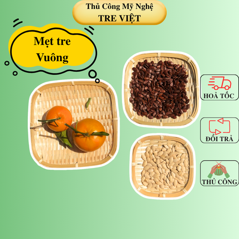 Mẹt Tre Hình Vuông - Dĩa tre đựng đồ chụp ảnh