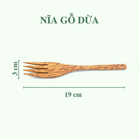 Nĩa gỗ dừa - Coconut Wooden Fork