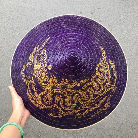 Nón lá cỏ bàng vẽ mẫu Rồng Phụng - Nón cỏ chắc chắn (mẫu đẹp)