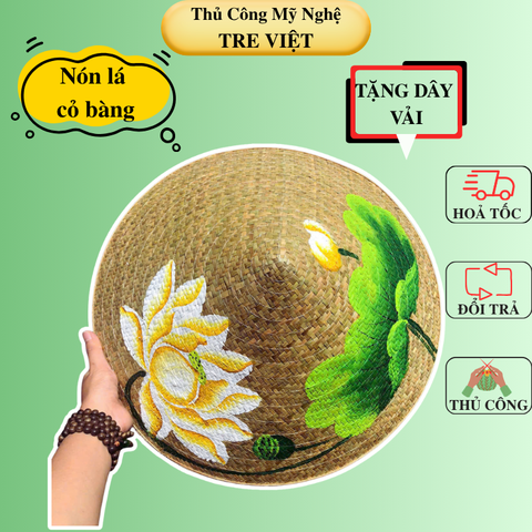 Nón lá cỏ bàng vẽ nhiều mẫu - Nón cỏ chắc chắn (mẫu đẹp)