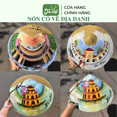 Nón lá cỏ bàng vẽ địa danh nổi tiếng - Nón cỏ bàng vẽ địa danh
