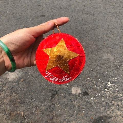 Charm nón lá mini vẽ nhiều mẫu - Móc khoá nón lá đeo túi