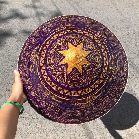 Nón lá cỏ bàng vẽ mẫu trống đồng - Nón cỏ chắc chắn (mẫu đẹp)