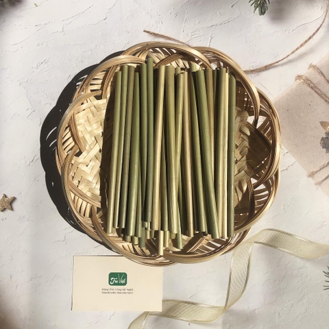 Combo 500 ống hút cỏ bàng 20cm - Ống hút tự nhiên thân thiện môi trường