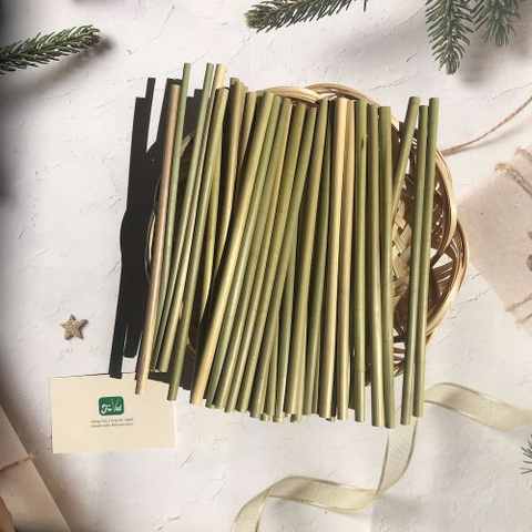 Combo 500 ống hút cỏ bàng 20cm - Ống hút tự nhiên thân thiện môi trường
