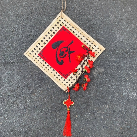 Tấm Treo Trang Trí Tết - Tấm tre treo cửa Tết (nhiều mẫu) - Phên tre, Vỉ tre trang trí, decor