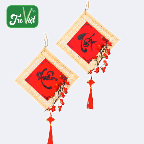 Tấm Treo Trang Trí Tết - Tấm tre treo cửa Tết (nhiều mẫu) - Phên tre, Vỉ tre trang trí, decor