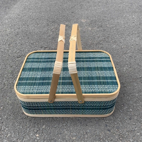 Hộp Đựng Quà Tết Nâu - Giỏ Quà Tết - Hộp Vali Tre Nâu - Giỏ Picnic Tre - Bamboo Picnic Basket