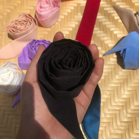 Dây quai nón lá vải lót lụa dài 1m2 x 3cm - Khăn lụa dáng dài thắt nơ cổ, túi xách thanh lịch