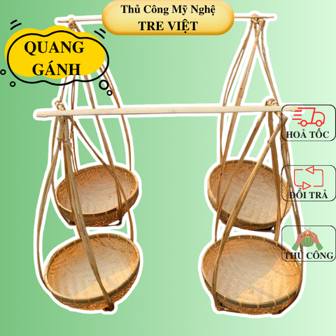 Quang gánh tre trang trí tết, bày hoa quả, phụ kiện chụp ảnh decor nhiều kích thước