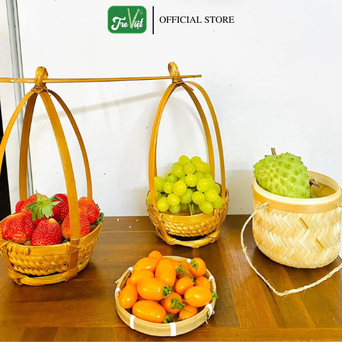 Quang gánh mini trang trí decor dễ thương  chụp ảnh -  Quang gánh tre mini hun khói