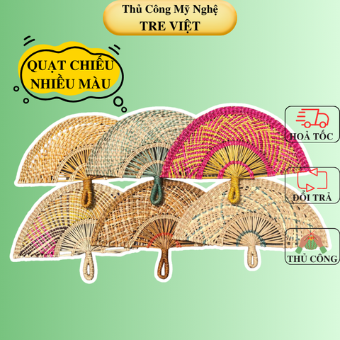 Quạt CHIẾU nhiều màu - Quạt Cầm Tay Đan Thủ Công Decor / Treo tường