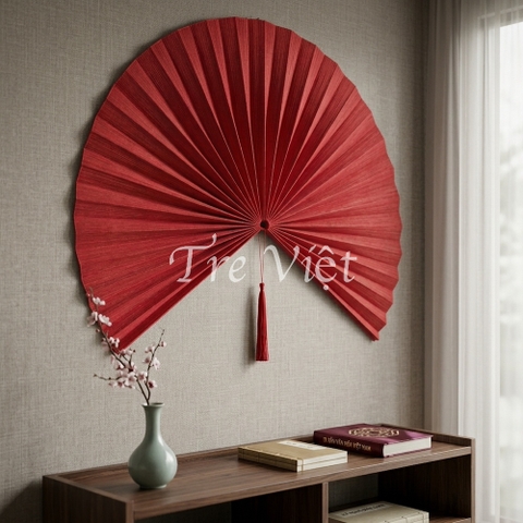 Quạt treo tường trang trí bằng tre thủ công – Quạt mành tre Decor phòng khách, homestay, quán cafe