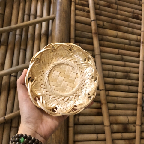 Rế tre tròn - Đĩa tre cánh sen lót nồi, đựng hoa quả
