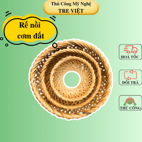 Rế Tre Đưng Nồi Đất - Rế Cơm Niêu Lót Nồi - Trang Trí Decor Treo Tường